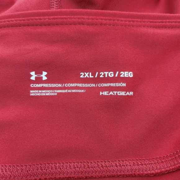 Under Armour Womens HeatGear Hi-Rise Capri Leggings XXL 2X Red Compression - Picture 6 of 9